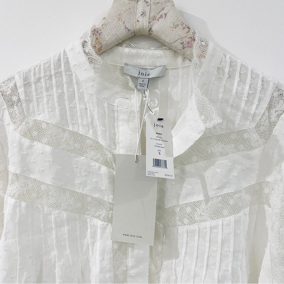 Joie 100% cotton bohemian blouse in porcelain - Picture 13 of 13